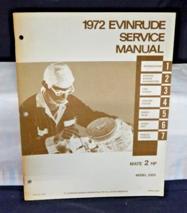 OEM VINTAGE 1972 EVINRUDE SERVICE MANUAL MATE 2HP MODEL 2202 EXCELLENT - Picture 1 of 5