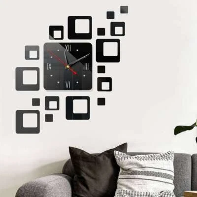 Large Wall Clock for Living Room Office Decor - DIY 3D Art Wall Clock Decorative - Image 1 of 4
