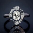 Vintage Style Art Deco Wedding Ring 14k White Gold Plated 2Ct Simulated Diamond
