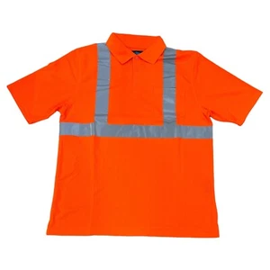 Men’s Hi-Vis ANSI Class 2 Safety Polo – Moisture-Wicking with Reflective Tape - Picture 1 of 1