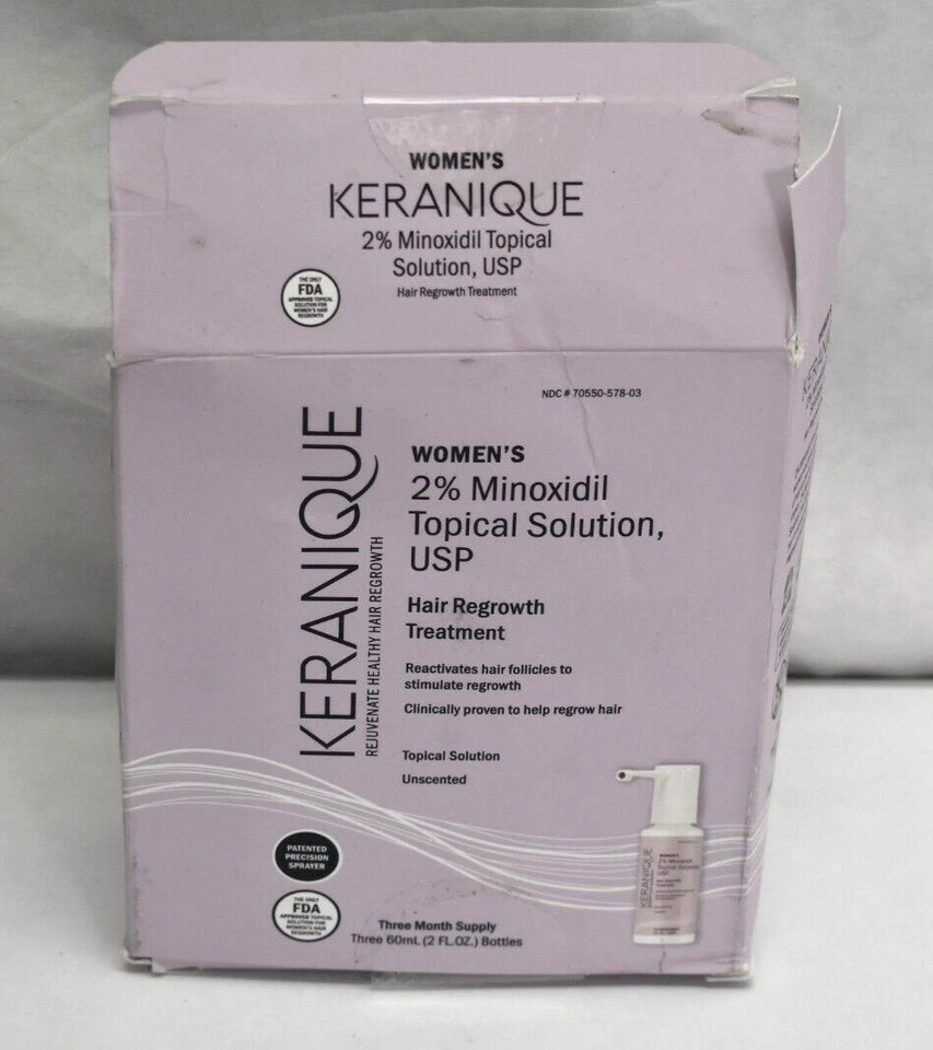 Keranique Hair Regrowth Treatment 2 Minoxidil - 3-pack - Exp 4/28