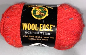 1 Skein Lion Brand Wool-Ease Worsted Weight Yarn Red Sprinkles 3oz 197yds - Picture 1 of 3