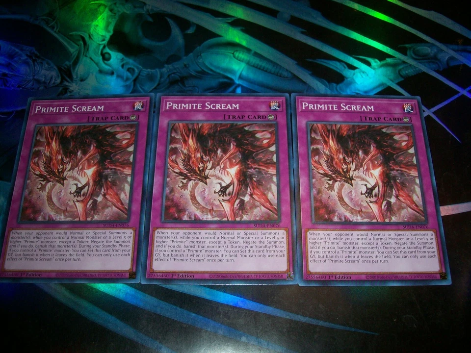 3x Primite Scream 1st Edition Common SUDA-EN076 Yu-Gi-Oh! - Image 1 of 1