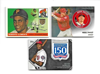 Topps Commemorative Player Medallion Cards Lot! Clemente-Trout-Robles! - Image 1 of 2