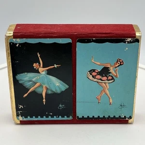 Vintage Duratone Playing Cards Dancer Ballerina One Pack Open, One Pack Unopened - Picture 1 of 6