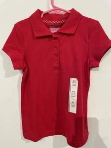 Cat & Jack Girls Short Sleeve School Uniform Polo Shirt Red XS(4/5) NWT - Picture 1 of 4