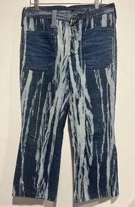 Vintage 60s 70s Handmade 32" Waist Bell Bottom Pants Jean Blue  - Bild 1 von 5