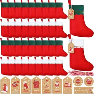 160 Pcs Christmas Stockings Bulk Set Include 60 10 Inch Felt Stockings with 5... - Foto 1 di 7
