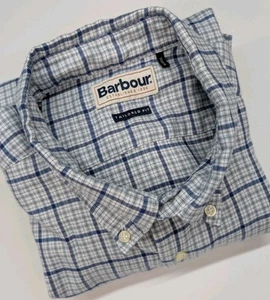 Barbour Sherwood Eco Tailored Button-Down Shirt White Blue Men's XL - Bild 1 von 15