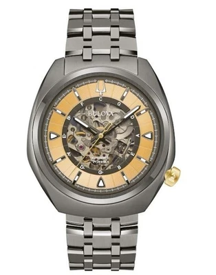 Мужские классические серые автоматические светящиеся часы Bulova из нержавеющей стали 44 мм 98A294 - Изображение 1 из 4