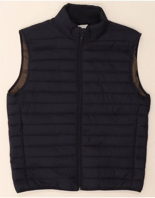 ZARA Mens Padded Gilet UK 40 Large Navy Blue Polyester LJ13 - Image 1 of 3