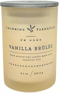 DW Home Charming Farmhouse Vanilla Brulee Scented Candle with Wood Wick - Picture 1 of 2