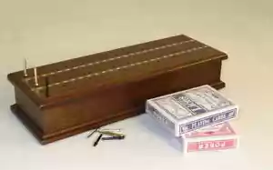 Cribbage | Inlaid Wooden Cribbage Box With Card Decks - Picture 1 of 1