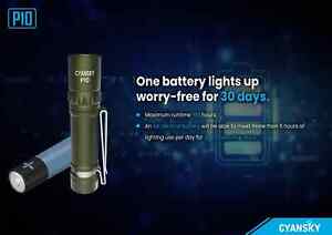 CYANSKY Small  Pocket Flashlight EDC Torch -  AA Battery  - 300 Lumens