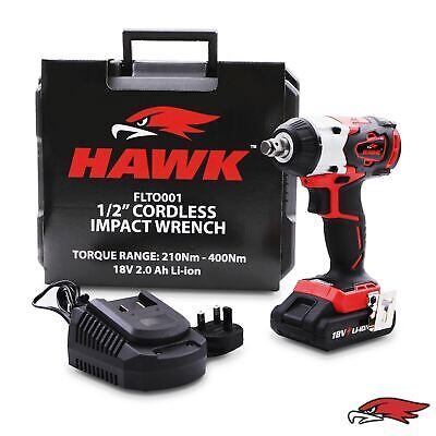 Hawk Tools 1/2  1/2 Inch Nm 18v Cordless Brushless Impact Wrench Drill Gun Kit • 54.99£