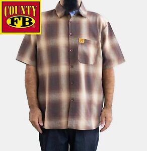 FB County Short Sleeve Plaid Checker Flannel Shirt