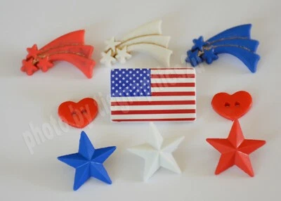 Stars & Stripes / USA ~ Americana Buttons / Red White & Blue Stars / USA Flag - Image 1 of 4