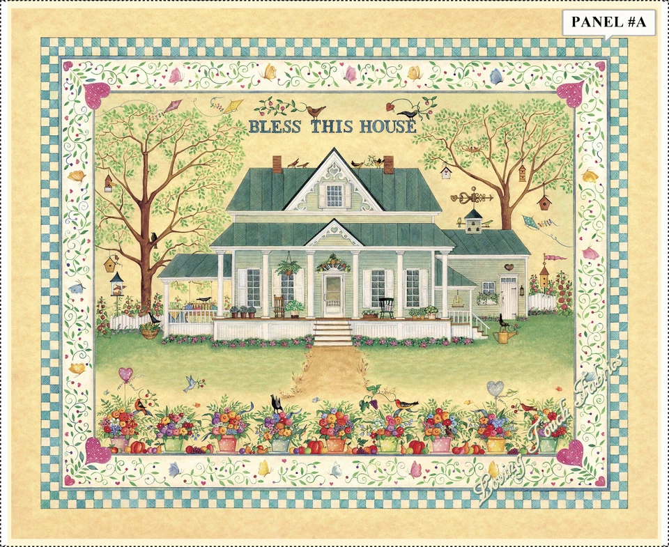 QT/ ELLEN STOUFFER "BLESS THIS HOUSE" 27295S, 27296X  FABRICS SELECTION - Image 1 of 1