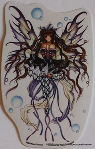 Biker Enthusiast Tank decal Wine Fairy sticker window Art sticker Girl Wings - Bild 1 von 1