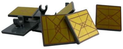 Lego 10 Stück Schild mit Clip 2x2 Straßenschild Dreieck Quadrat 15210pb069 Neu - Bild 1 von 2