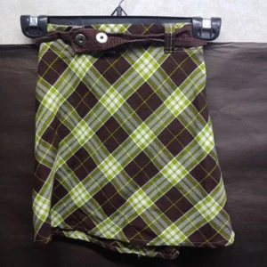 YoungLand Girls Size 6X Green And Brown Checkered Short Skirt - Picture 1 of 10