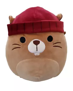 Squishmallows Chip Beaver Beanie 8" Plush Toy Brown Red Kellytoy 2023 Jazwares - Picture 1 of 11