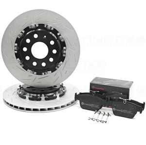 FOR VW GOLF GTI CLUBSPORT MK8 REAR 2 PIECE FLOATING BRAKE DISCS XTRA PADS 310m - Picture 1 of 12