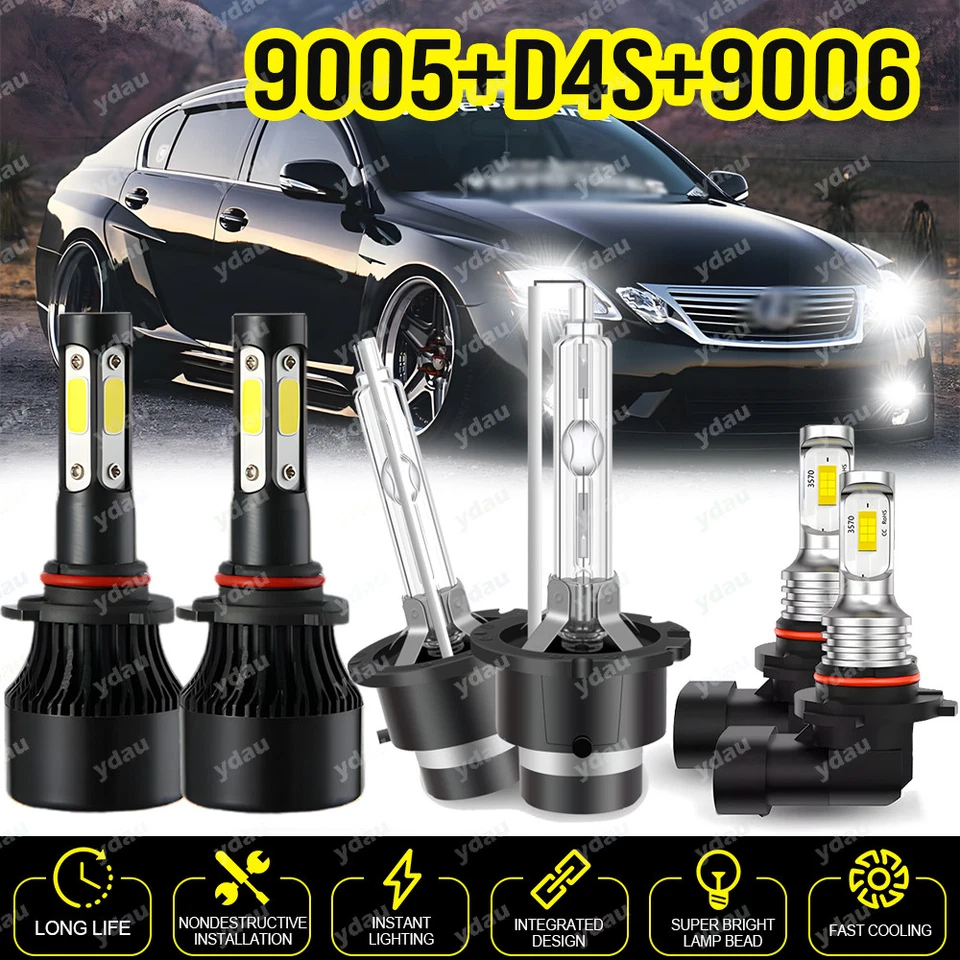 Para Lexus GS300 2005-2006 - Faro delantero LED HID + Luz antiniebla 6x Bombillas Combo KIT Foto 1 de 4