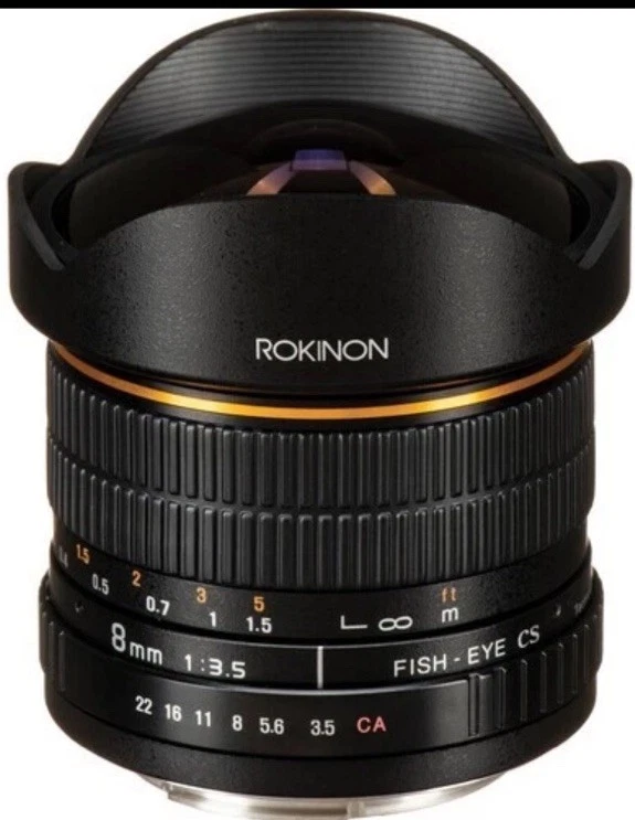 ROKINON 8MM T3.8 HD FISHEYE LENS WITH REMOVABLE HOOD FOR SONY - Image 1 of 4