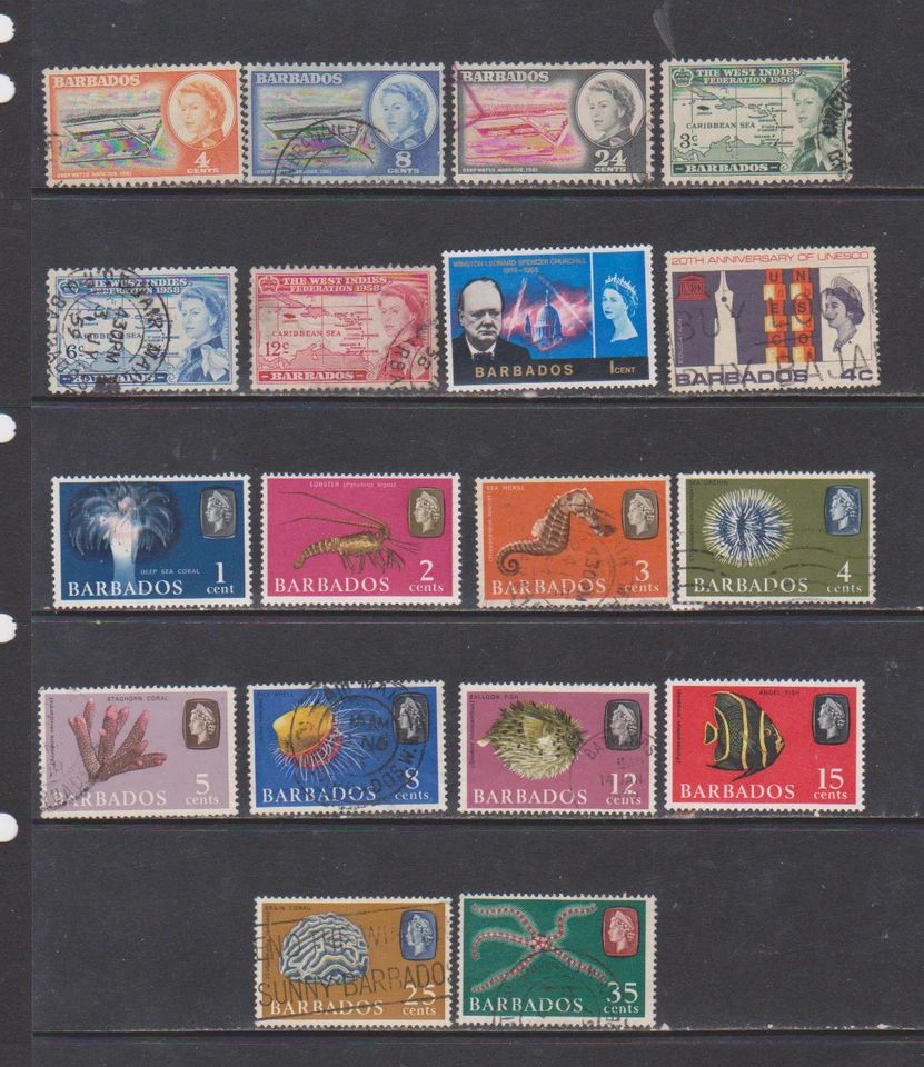 Barbados Emisiones Coloniales Tardías Mayormente Usado Foto 1 de 1