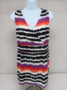 Womens Lane Bryant Vibrant Striped Muti Color Sleeveless Top Size 22-24 V-Neck - Picture 1 of 12