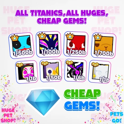 PETS GO PETS Gems 💎- Titanic - Huge! Pets Go! - psgo- Cheapest & Fast Delivery!