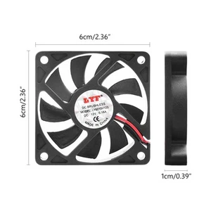 PC 60x60x10mm Desktop Cooling Cooler 2 Pin Computer Case Heatsink CPU Fan - Afbeelding 1 van 7