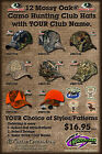 12 Awesome Mossy Oak® Camo Hunting Club Hats with YOUR Club Name (Embroidery)