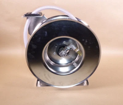 Reelcraft 5600 OLS Spring Retractable Stainless Steel Hose Reel 3/8"x 35' - Image 1 of 4