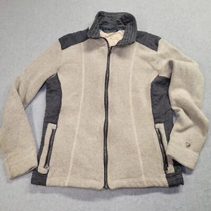KUHL Aurora Gray Full Zip Alpaca Fleece Sweater Jacket Size Large Outdoor Winter - Picture 1 of 11
