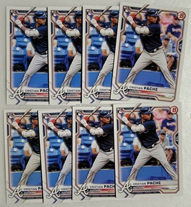 💥 8X 2021 BOWMAN CRISTIAN PACHE ROOKIE PROSPECT CARD LOT PACK FRESH💥 