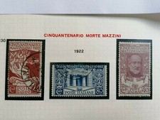 REGNO 1922 MAZZINI SERIE COMPLETA