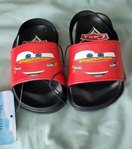 Disney Kids Cars Lightning McQueen Slide Sandals 5/6 Toddler
