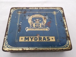 Lata de cigarrillo Mydras The Fashionable vintage rara 100 c/tapa con bisagras anuncio - Imagen 1 de 12