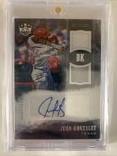 2018 Panini Diamond Kings DK Materials Signatures /299 Juan Gonzalez #MS-JG Auto
