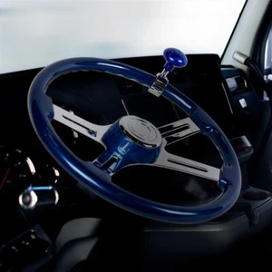 18" Indigo Blue Steering Wheel, Hub, Horn Kit Peterbilt 06-22 Fits Kenworth - Picture 1 of 4