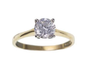 1 Carat Engagement Ring 9ct Yellow Gold Solitaire Hallmarked British Made - Picture 1 of 3