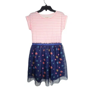 ⭐Big girls Casual Dress Sz L 10-12 cat & jack sleeve less blue pink planets Tutu - Picture 1 of 7