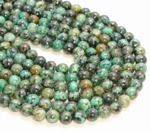 8MM Genuine African Turquoise Gemstone Grd AAA Round 15.5 Inch (80007353-277) - Picture 1 of 4