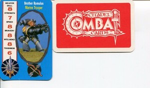 1 x Warhammer Citadel combat card # Marine Trooper Brother Romulus