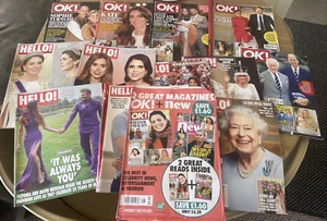 Bundle of 14 HELLO! & OK! Magazines  ALL NEW William & Kate King & Queen 2023/24 - Picture 1 of 14