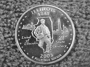 2003 S ILLINOIS STATE QUARTER FROM PROOF SET - Picture 1 of 2