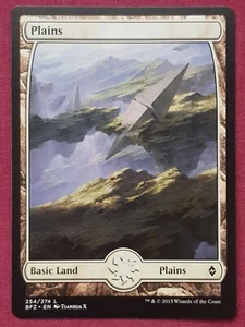 Magic The Gathering BATTLE FOR ZENDIKAR FULL ART PLAINS 254 land card MTG - Picture 1 of 2