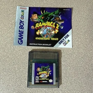 Rampage 2 Universal Tour (Nintendo GameBoy Color) Tested Working With Manual - Picture 1 of 4